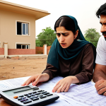 **

"Pakistani family looking stressed and confused while reviewing property tax documents. Include visual elements like a calculator, forms with Urdu script, and a concerned expression. The overall tone should convey the complexities of property taxes in Pakistan. Possibly a modern house in the background subtly blurred."

**
